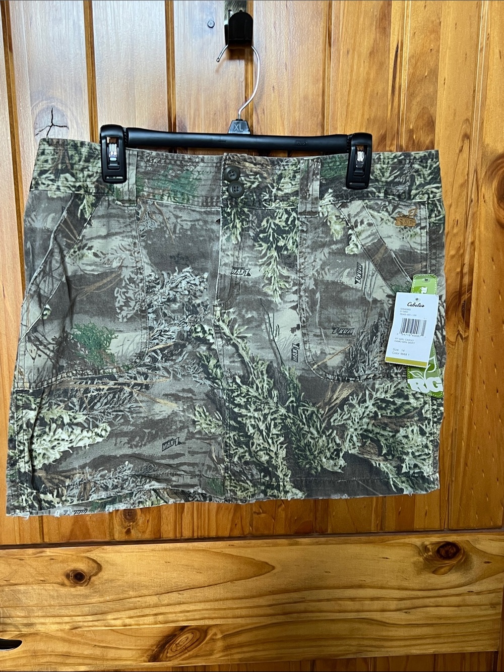 Realtree Camouflage Pocket Mini Skirt in Green and Brown